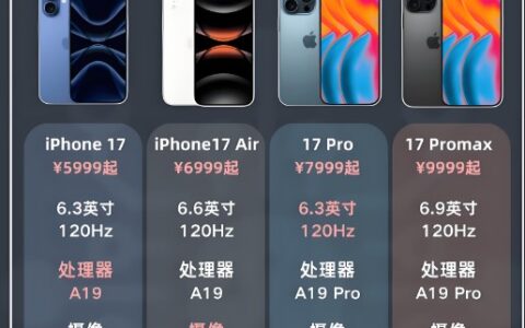 iPhone 17系列设计图曝光：首次四机型三形态，Plus谢幕Air登场