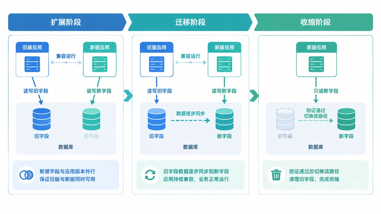 数据库如何实现不停机变更：扩展—迁移—收缩的操作要点