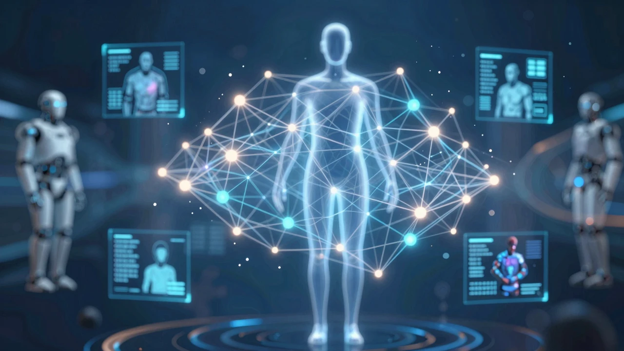 从人体感知到行动推理的Human-Centric AI演进示意图