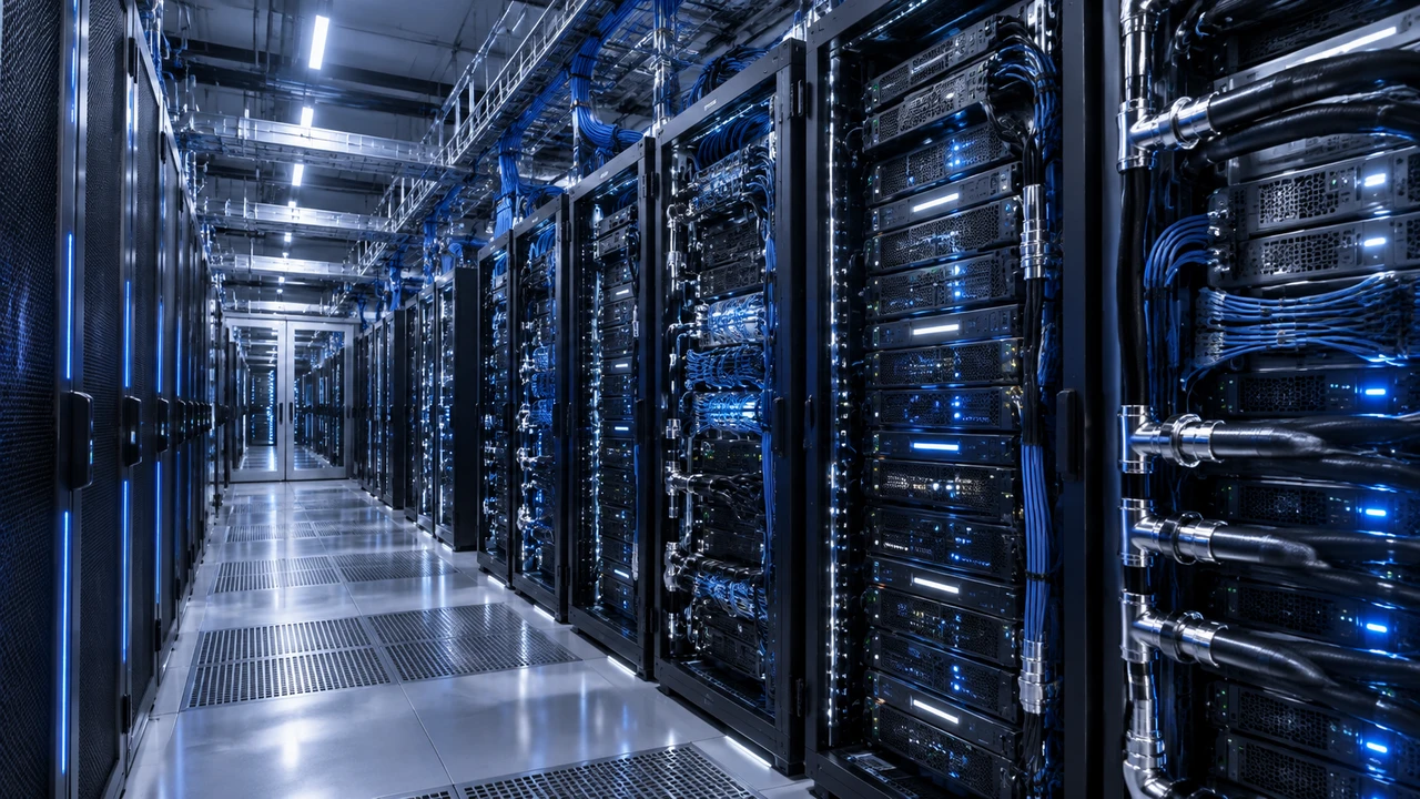 数据中心内高密度GPU计算集群示意图
