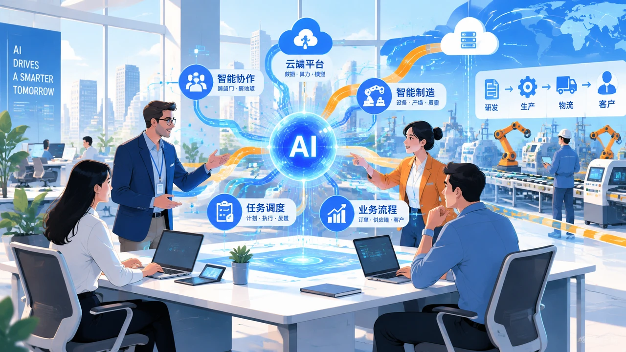 从“聊天”到“做事”:智能体成为2026年AI应用竞争焦点的背后 1 企业场景中的AI智能体任务协作示意