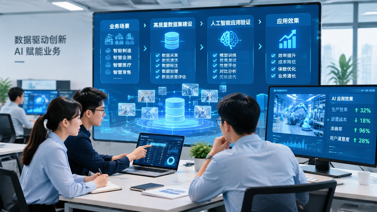 企业围绕业务场景建设高质量数据集并验证人工智能应用效果的工作场景