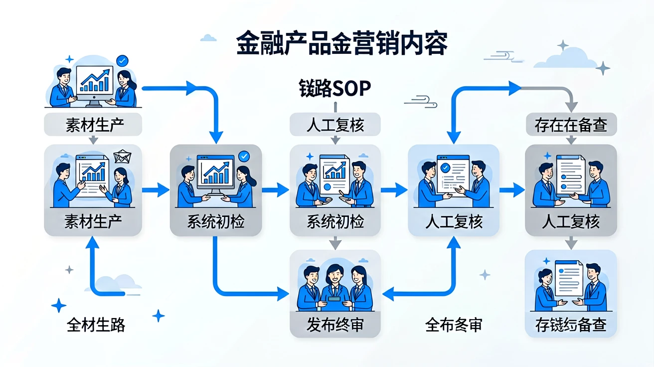 金融产品营销内容审核全链路SOP流程图