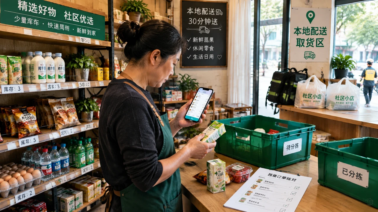 小店接入即时零售平台后,如何用“预售+本地履约”验证低库存经营模式? 1 社区小店通过预售订单组织少量备货和本地配送