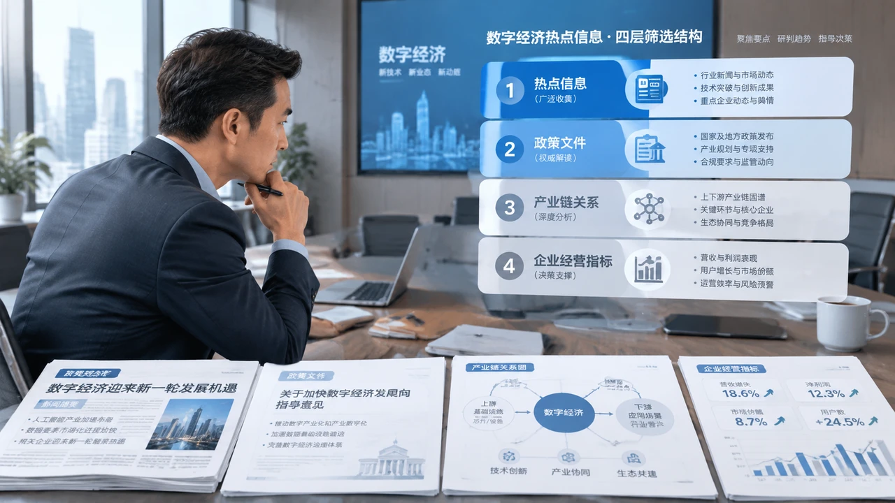 企业管理者分析数字经济热点与产业链信息