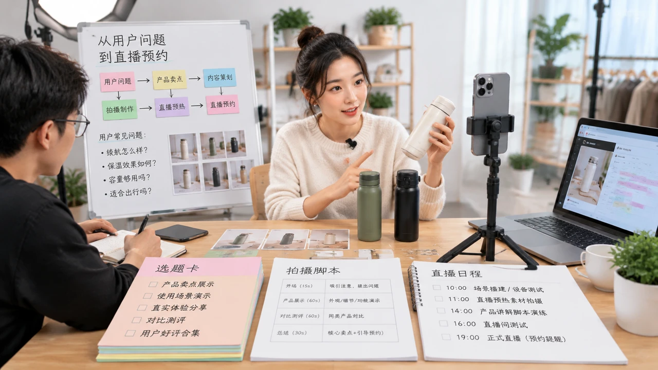直播间流量不稳定:品牌如何用短视频内容矩阵承接搜索与复购? 2 直播前短视频种草与内容准备场景