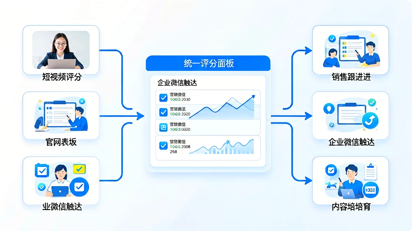 内容团队每天都在产出却没有线索:企业如何用内容评分表筛选高意向用户? 2 多渠道线索评分与销售分流流程