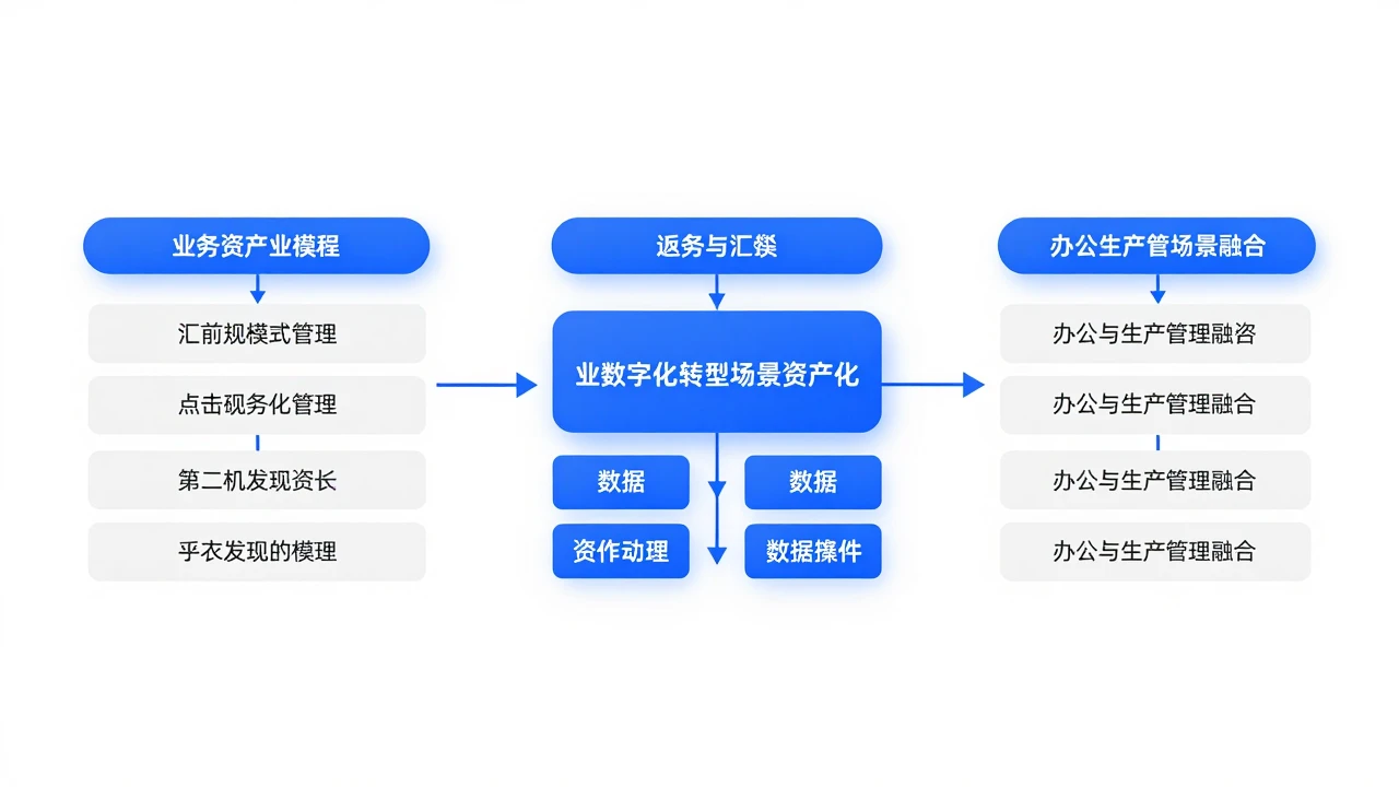 企业数字化转型为何越做越碎?用“场景资产化”把项目能力沉淀为复用底座 1 企业将分散数字化项目沉淀为统一能力底座的示意图