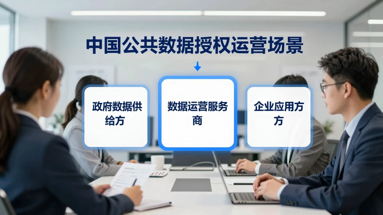 公共数据授权运营中的政府、服务商与企业协作场景
