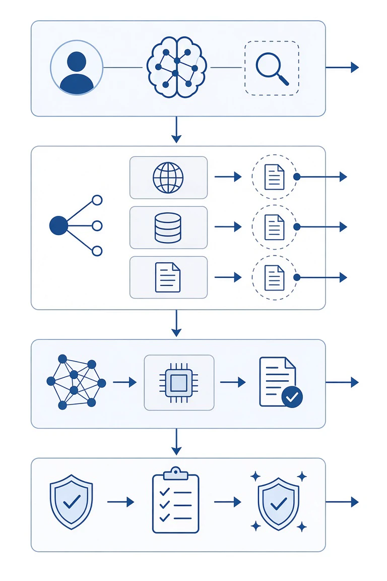 OpenAI发布GPT-5.6实时检索功能,企业集成与成本评估指南 1 GPT-5.6实时检索三阶段管线示意图