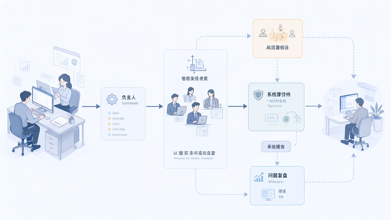 企业数字化系统上线后的五环节运营机制示意